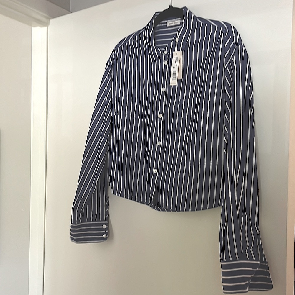 Rebecca Taylor blue and white 100% cotton shirt never worn and has tags on.